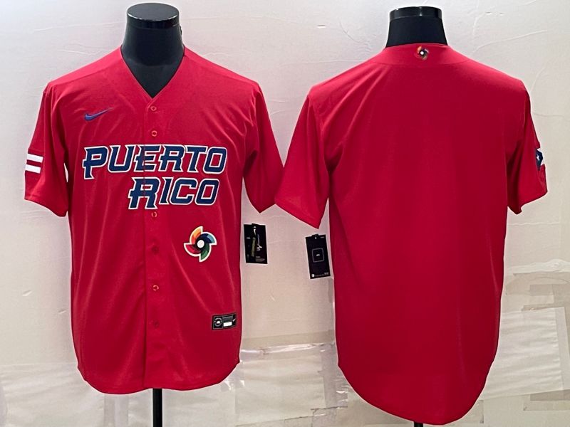 Men 2023 World Cub Blank Red Nike MLB Jersey1